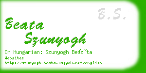 beata szunyogh business card